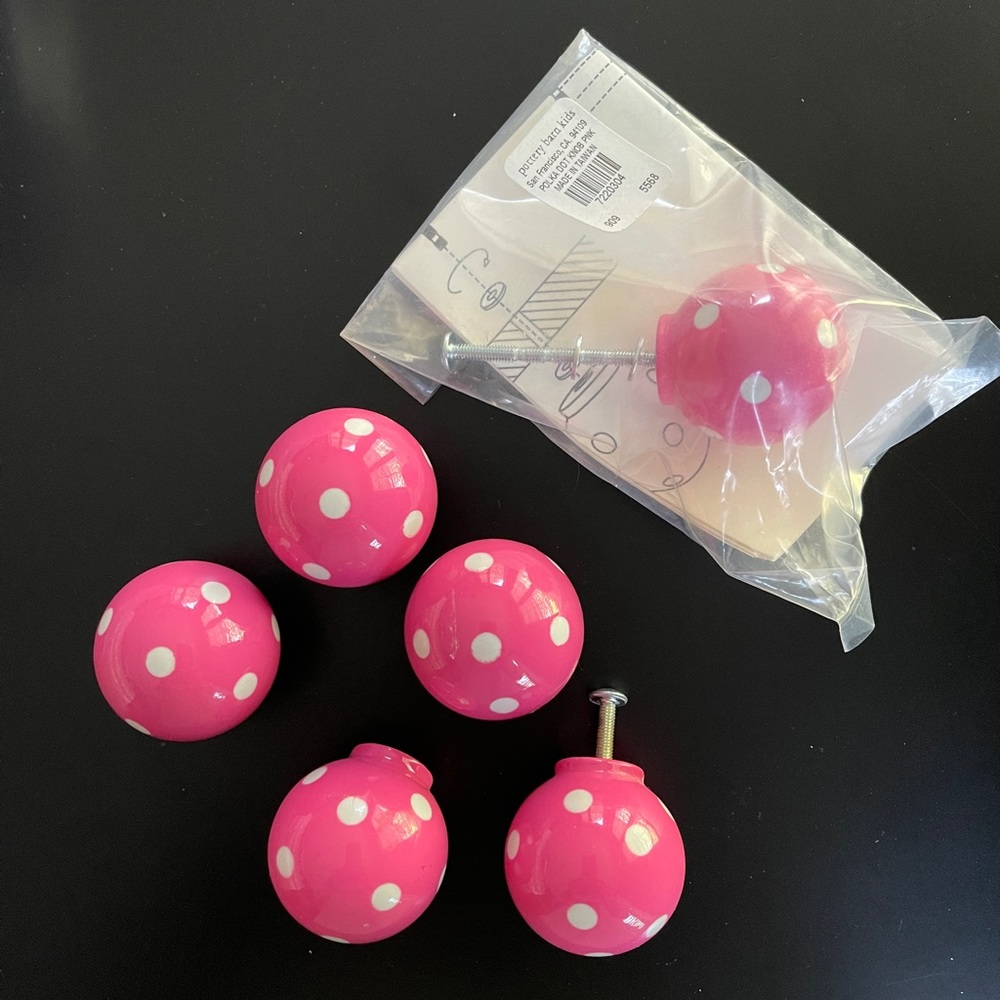 Pottery Barn Teen Kids Dottie Cabinet Knobs - Pink
